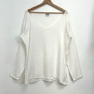 CP Shades Linen V-Neck Cover-Up Coastal Beachy Lightweight Tunic Short - Medium